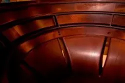 A close up of the inside of a chair
